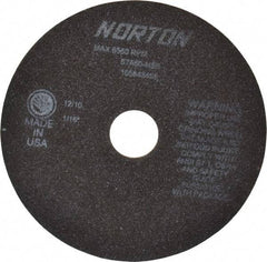 Norton - 7" 60 Grit Aluminum Oxide Cutoff Wheel - 1/16" Thick, 1-1/4" Arbor, 6,550 Max RPM, Use with Stationary Grinders - USA Tool & Supply