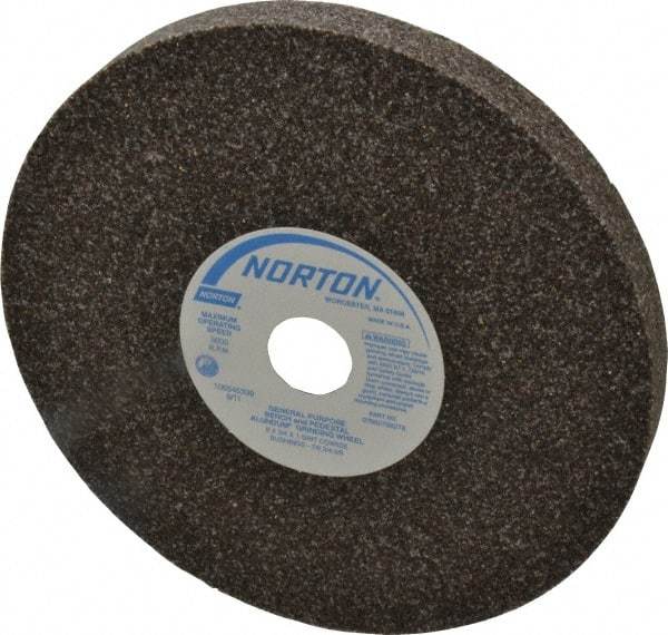 Norton - 36 Grit Aluminum Oxide Bench & Pedestal Grinding Wheel - 8" Diam x 1" Hole x 3/4" Thick, 3600 Max RPM, Very Coarse/Coarse Grade - USA Tool & Supply