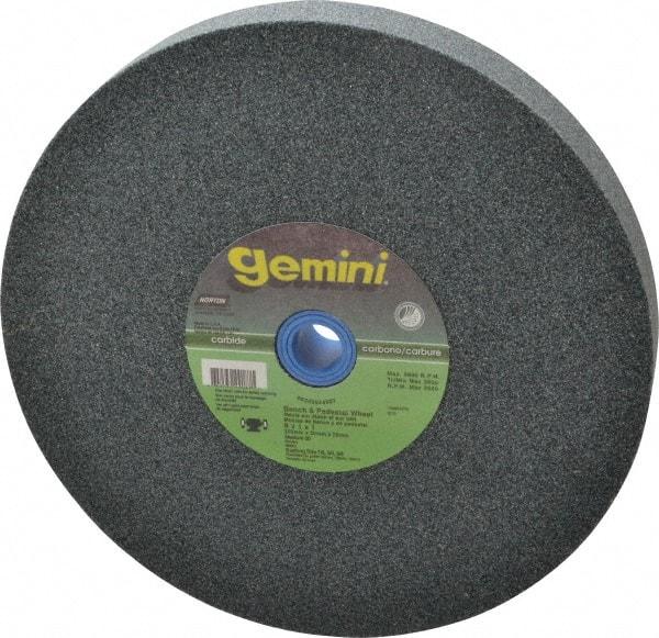 Norton - 60 Grit Silicon Carbide Bench & Pedestal Grinding Wheel - 8" Diam x 1" Hole x 1" Thick, 3600 Max RPM, Medium Grade - USA Tool & Supply