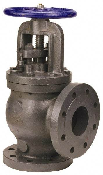 NIBCO - 6" Pipe, Flanged Ends, Iron Renewable Globe Valve - Bronze Disc, Bolted Bonnet, 500 psi WOG, 250 psi WSP, Class 250 - USA Tool & Supply