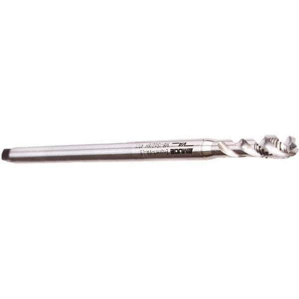 Emuge - M3x0.50 Metric Coarse 3 Flute Bright Finish Cobalt Spiral Flute Extension Tap - Modified Bottoming Chamfer, 100mm OAL, 6H Class of Fit, Series Enorm - USA Tool & Supply