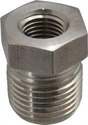 Made in USA - 3/8" Grade 316 Stainless Steel Pipe Hex Nipple - MNPTF x MNPTF End Connections - USA Tool & Supply