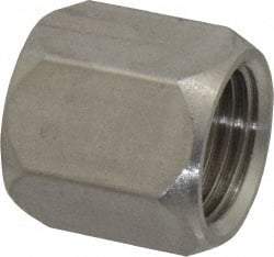 Made in USA - 3/8" Tube OD, 37° Stainless Steel Flared Tube Nut - 9/16-18 UNF, Flare Ends - USA Tool & Supply