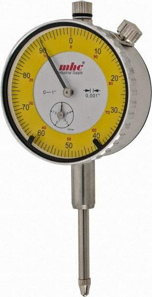 Value Collection - 1" Range, 0-100 Dial Reading, 0.001" Graduation Dial Drop Indicator - 2-9/32" Dial, Revolution Counter - USA Tool & Supply