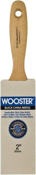 Wooster Brush - 2" Flat Hog Varnish Brush - 2-15/16" Bristle Length, 5-1/2" Maple Beavertail Handle - USA Tool & Supply