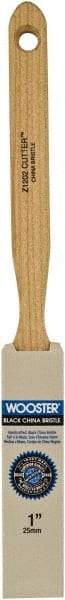 Wooster Brush - 1" Flat Hog Sash Brush - 2-7/16" Bristle Length, 5-1/8" Maple Fluted Handle - USA Tool & Supply