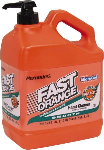 Permatex - 1 Gal Pump Bottle Liquid Hand Cleaner - Orange (Color), Citrus Scent - USA Tool & Supply