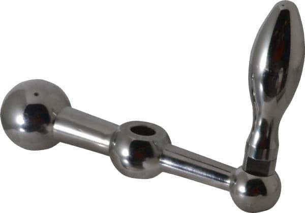 Gibraltar - 7/8" Hub Diam x 7/8" Hub Height Revolving Crank Handle - 1/2" Reamed Bore, 1-1/2" Knob Diam, 4-3/16" High, 5" Center to Center, Steel - USA Tool & Supply