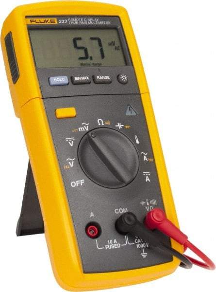 Fluke - 233, CAT IV, CAT III, 1,000 VAC/VDC, Digital True RMS Auto Ranging Manual Ranging Multimeter - 40 mOhm, Measures Voltage, Capacitance, Current, Resistance - USA Tool & Supply