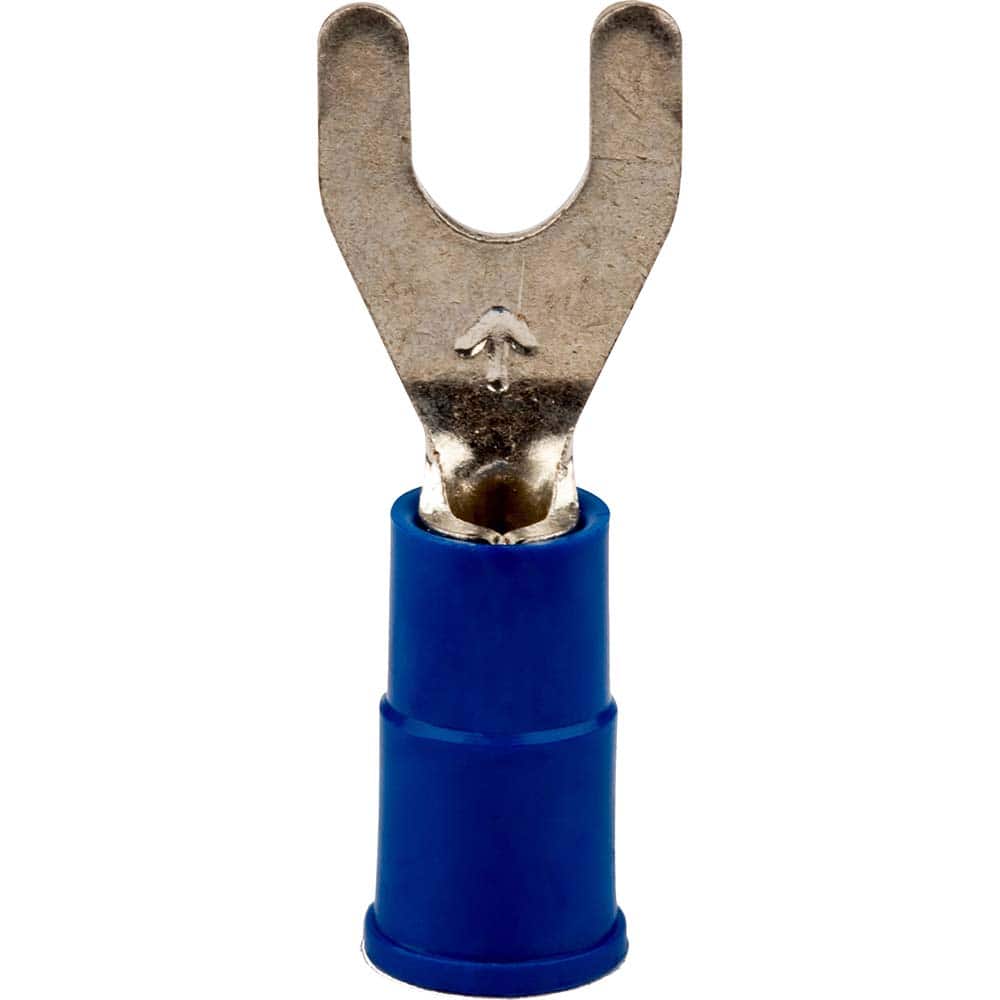3M - #10 Stud, 16 to 14 AWG Compatible, Partially Insulated, Crimp Connection, Standard Fork Terminal - USA Tool & Supply