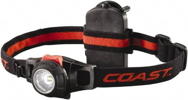 Coast Cutlery - White LED Bulb, 285 Lumens, Hands-free Flashlight - Black Plastic Body, 3 AAA Alkaline Batteries Included - USA Tool & Supply