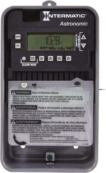 Intermatic - Astronomical Indoor/Outdoor Digital Electronic Timer Switch - 56 On/Off per wk, 120/208/240/277 VAC, 50/60 Hz, - USA Tool & Supply