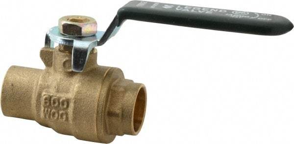 Legend Valve - 1/2" Pipe, Full Port, Brass Full Port Ball Valve - Bi-Directional, Sweat Ends, Quarter Turn Handle, 600 WOG, 150 WSP - USA Tool & Supply