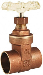 Legend Valve - 3/4" Pipe, Class 200, Sweat Brass Solid Wedge Gate Valve - 200 WOG, 1 WSP, Bolted Bonnet, For Use with Potable Water Applications - USA Tool & Supply