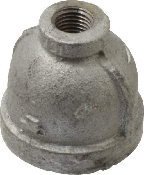 Made in USA - Class 150, 1 x 1/4" Galvanized Pipe Reducing Coupling - Threaded, Malleable Iron - USA Tool & Supply