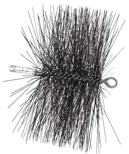 Schaefer Brush - 4-1/2" Brush Length, 10" Diam, Double Stem, Double Spiral Tube Brush - 7-1/2" Long, Tempered Steel Wire, 1/4" NPT Male Connection - USA Tool & Supply