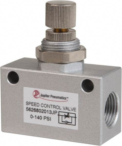 PRO-SOURCE - 3/8" NPT Inline Speed Control Valve - 0 to 140.78 psi & Aluminum Alloy Material - USA Tool & Supply
