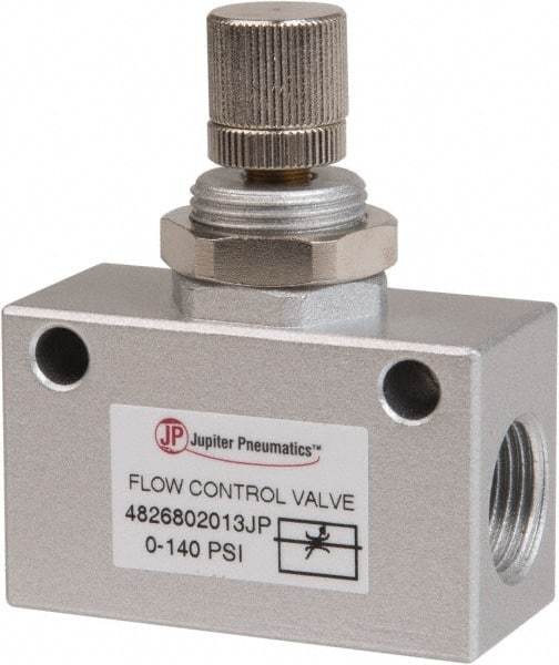 PRO-SOURCE - 3/8" NPT Inline Flow Control Valve - 0 to 140.78 psi & Aluminum Alloy Material - USA Tool & Supply