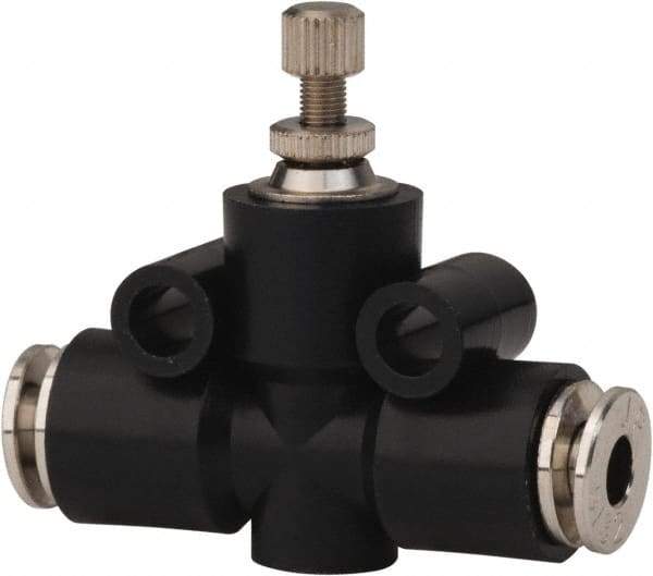 PRO-SOURCE - 5/32" Tube OD Inline Flow Control Valve - 0 to 113.76 psi & Techno Polymer, Brass, Steel Material - USA Tool & Supply