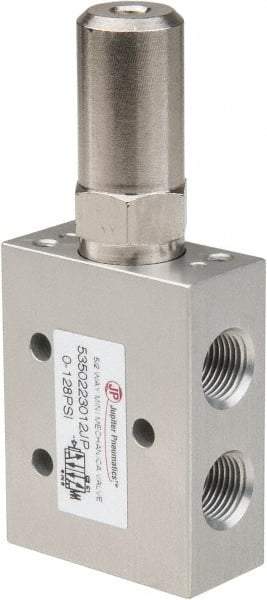 PRO-SOURCE - 1/8" NPT 5-Way, 2 Position Mini Mechanical Valve - 0.34 CV Rate, 9 CFM, 127.98 Max psi, Air Pilot/Spring Actuator - USA Tool & Supply