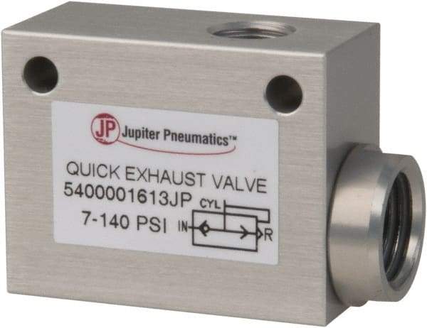 PRO-SOURCE - 1/8" NPT Quick Exhaust Valve - 1/4" Exhaust Port, 7.1 to 140.78 psi, Aluminum Alloy Material - USA Tool & Supply
