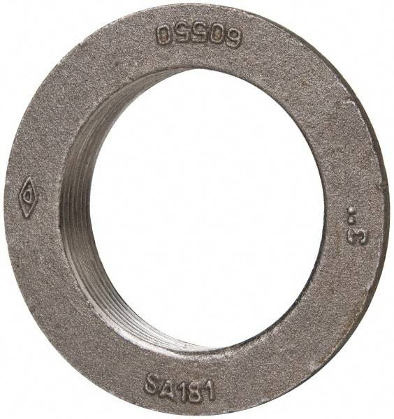 Made in USA - 3" Pipe, 4-3/4" Diam x 1/4" Thick, Tank Flange without Pilot - For Threaded Pipe, 1" Overall Height, 4-1/8" Bottom Diam, 3-55/64" Top Diam, Carbon Steel - USA Tool & Supply