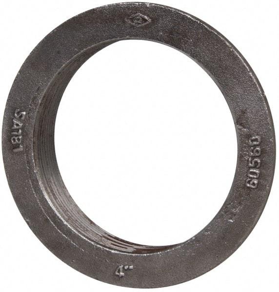 Made in USA - 4" Pipe, 5-3/4" Diam x 5/16" Thick, Tank Flange without Pilot - For Threaded Pipe, 1-7/32" Overall Height, 5-1/8" Bottom Diam, 4-13/16" Top Diam, Carbon Steel - USA Tool & Supply
