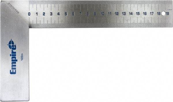 Empire Level - 8" Blade Length, 5-1/8" Base Length Stainless Steel (Blade) & Aluminum Square - USA Tool & Supply