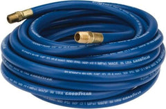 Continental ContiTech - 1/4" ID x 1/2" OD 25' Long Multipurpose Air Hose - MNPT x MNPT Ends, 300 Working psi, -10 to 158°F, 1/4" Fitting, Blue - USA Tool & Supply
