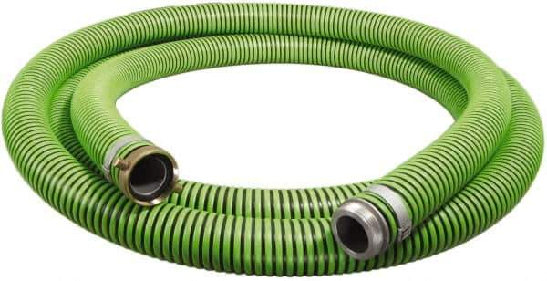 Alliance Hose & Rubber - -40 to 180°F, 6" Inside x 6-3/4" Outside Diam, Thermoplastic Rubber with Polyethylene Helix Liquid Suction & Discharge Hose - Green & Black, 20' Long, 29 Vacuum Rating, 25 psi Working & 150 psi Brust Pressure - USA Tool & Supply