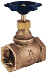 Legend Valve - 1" Pipe, FNPT Ends, Brass Rising Stem Globe Valve - Bronze Disc, Bolted Bonnet, 200 psi WOG, 125 psi WSP, Class 125 - USA Tool & Supply