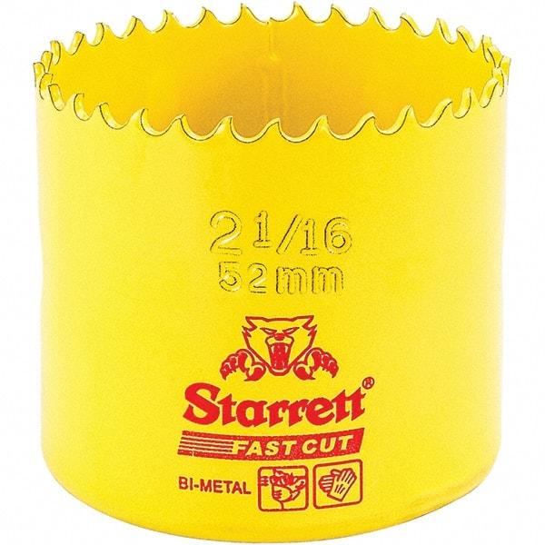 Starrett - 2-1/16" Diam, 1-5/8" Cutting Depth, Hole Saw - High Speed Steel Saw, Toothed Edge - USA Tool & Supply