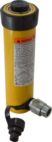 Enerpac - 15 Ton, 6" Stroke, 18.85 Cu In Oil Capacity, Portable Hydraulic Single Acting Cylinder - 3.14 Sq In Effective Area, 10.69" Lowered Ht., 16.69" Max Ht., 2" Cyl Bore Diam, 1.625" Plunger Rod Diam, 10,000 Max psi - USA Tool & Supply
