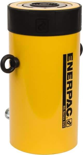 Enerpac - 100 Ton, 6.63" Stroke, 136.67 Cu In Oil Capacity, Portable Hydraulic Single Acting Cylinder - 20.63 Sq In Effective Area, 14.06" Lowered Ht., 20.69" Max Ht., 5.13" Cyl Bore Diam, 4.125" Plunger Rod Diam, 10,000 Max psi - USA Tool & Supply