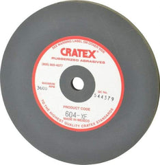 Cratex - 6" Diam x 1/2" Hole x 1/4" Thick, Surface Grinding Wheel - Silicon Carbide, Extra Fine Grade, 3,600 Max RPM, Rubber Bond, No Recess - USA Tool & Supply