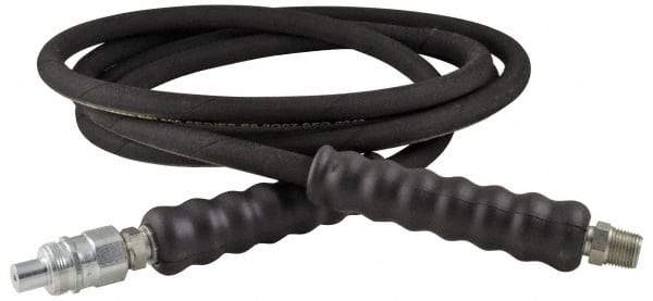 Enerpac - 1/4" Inside Diam x 3/8 NPT 6' Hydraulic Pump Hose - 10,000 psi, AH-604 Opposite End, Rubber - USA Tool & Supply