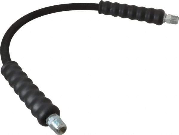 Enerpac - 1/4" Inside Diam x 3/8 NPT 2' Hydraulic Pump Hose - 10,000 psi, 3/8 NPTF Male Opposite End, Rubber - USA Tool & Supply