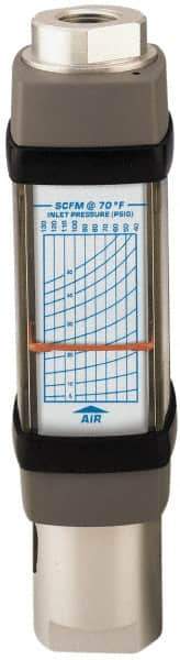 Hedland - 1/4" NPTF Port Compressed Air & Gas Flowmeter - 600 Max psi, 5 SCFM, Anodized Aluminum - USA Tool & Supply