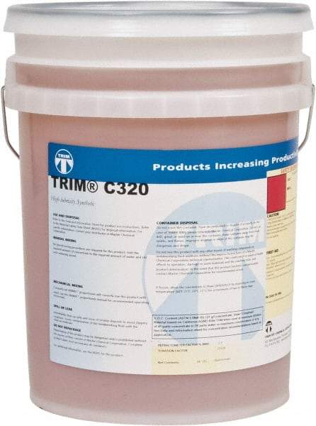 Master Fluid Solutions - Trim C320, 5 Gal Pail Cutting & Grinding Fluid - Synthetic, For Drilling, Form-Grinding, Reaming, Tapping - USA Tool & Supply
