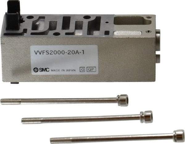 SMC PNEUMATICS - 0.8 CV Flow Rate Pilot Operated Solenoid Valve - 1/4" NPT Inlet, Interface Speed Control Manifold Option - USA Tool & Supply