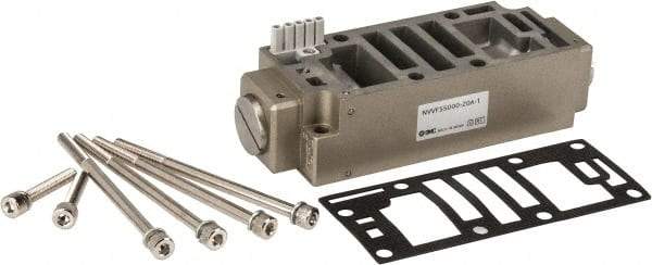 SMC PNEUMATICS - 5.7 CV Flow Rate Pilot Operated Solenoid Valve - 3/4" Inlet, Interface Speed Control Manifold Option - USA Tool & Supply