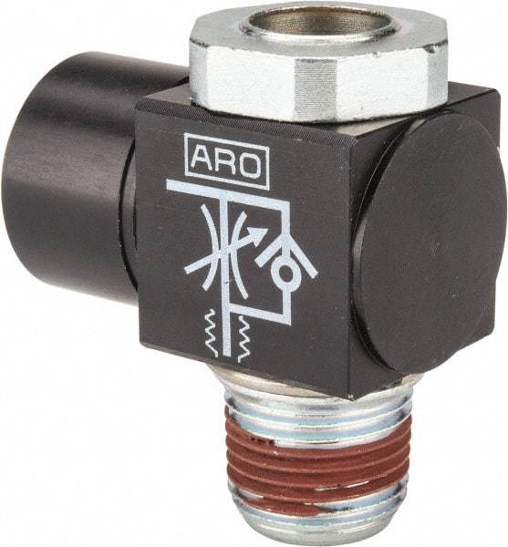 ARO/Ingersoll-Rand - 3/8" NPT Right Angle Flow Control Valve - USA Tool & Supply