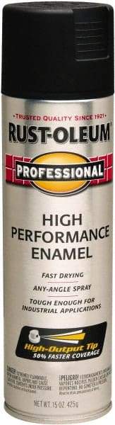 Rust-Oleum - Black, Semi Gloss, Rust Proof Enamel Spray Paint - 14 Sq Ft per Can, 15 oz Container, Use on Multipurpose - USA Tool & Supply