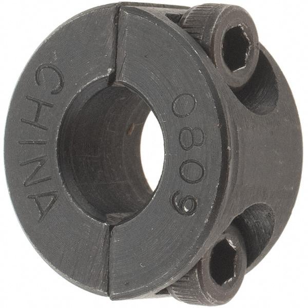 Value Collection - 8mm Bore, Steel, Two Piece Shaft Collar - 1" Outside Diam - USA Tool & Supply