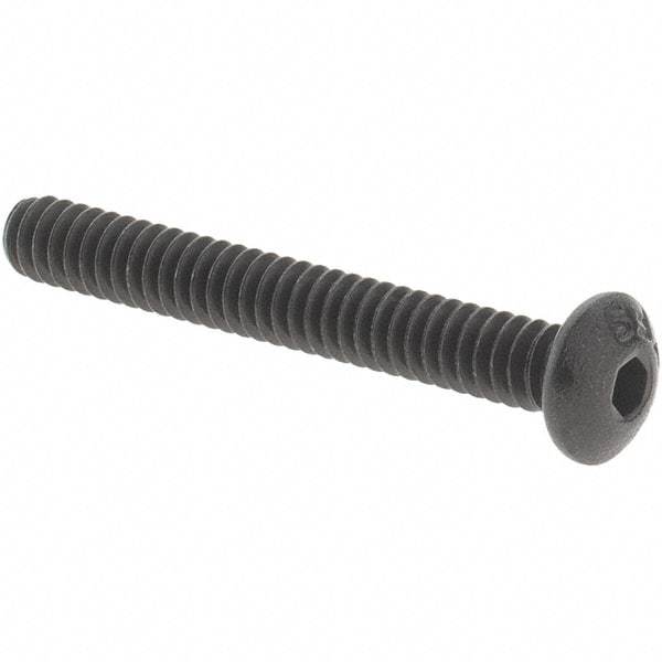 Value Collection - #4-40 UNC Hex Socket Drive, Button Screw - Alloy Steel, Black Oxide Finish, Fully Threaded, 7/8" OAL - USA Tool & Supply