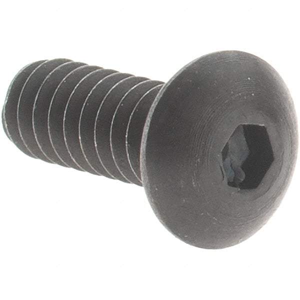 Value Collection - #4-40 UNC Hex Socket Drive, Button Screw - Alloy Steel, Black Oxide Finish, Fully Threaded, 5/16" OAL - USA Tool & Supply
