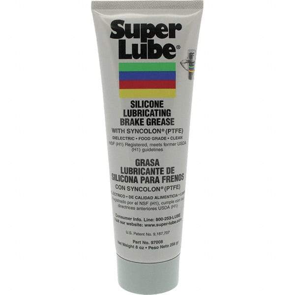 Synco Chemical - 8 oz Tube Silicone General Purpose Grease - Translucent White/Gray, Food Grade, 500°F Max Temp, NLGIG 2, - USA Tool & Supply