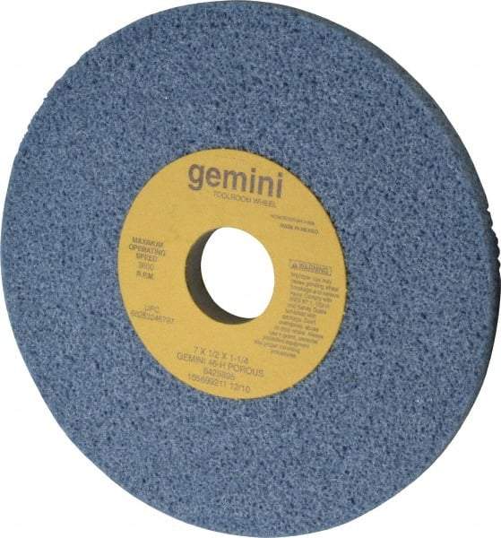 Norton - 7" Diam x 1-1/4" Hole x 1/2" Thick, H Hardness, 46 Grit Surface Grinding Wheel - Aluminum Oxide, Type 1, Coarse Grade, 3,600 Max RPM, No Recess - USA Tool & Supply