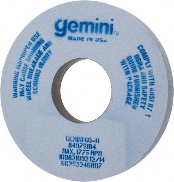 Norton - 14" Diam x 5" Hole x 1-1/2" Thick, H Hardness, 60 Grit Surface Grinding Wheel - Aluminum Oxide, Type 1, Medium Grade, 1,775 Max RPM, No Recess - USA Tool & Supply
