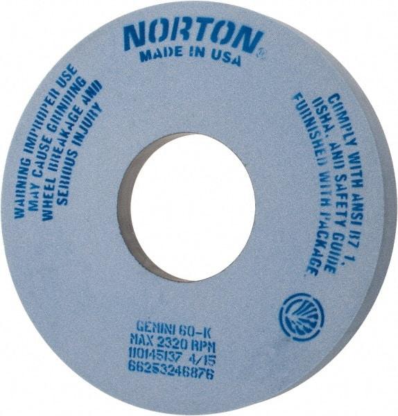 Norton - 14" Diam x 5" Hole x 1-1/2" Thick, K Hardness, 60 Grit Surface Grinding Wheel - Aluminum Oxide, Type 5, Medium Grade, 2,320 Max RPM, One-Side Recess - USA Tool & Supply